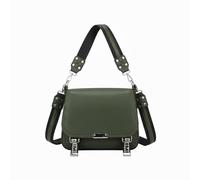 Kitise Multifunctional Crossbody Satchel Bag With Studded Wide Shoulder Strap In Green Green