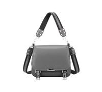 Kitise Multifunctional Crossbody Satchel Bag With Studded Wide Shoulder Strap In Grey Grey