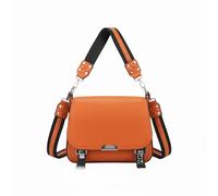 Kitise Multifunctional Crossbody Satchel Bag With Studded Wide Shoulder Strap In Orange Orange