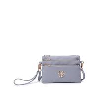 Kitise Multiple Pockets Multifunctional Wristlet Bag Crossbody Handbag In Grey Grey