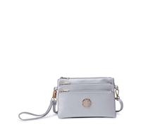 Kitise Multiple Pockets Multifunctional Wristlet Bag Crossbody Handbag In Silver Silver