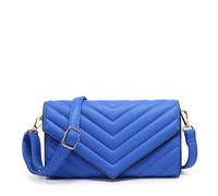 Kitise Multipurpose Quilted Chevron Crossbody Bag Clutch Purse Handbag In Blue Blue