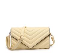 Kitise Multipurpose Quilted Chevron Crossbody Bag Clutch Purse Handbag In Yellow Yellow