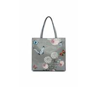 Kitise Patent Floral Butterfly Spacious Tote Shoulder Bag - GREY