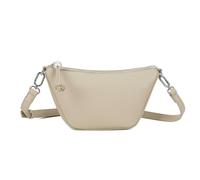 Kitise Pebbled Mini Structured Half Moon Crossbody Shoulder Handbag In Beige Beige