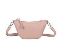 Kitise Pebbled Mini Structured Half Moon Crossbody Shoulder Handbag In Pink Pink
