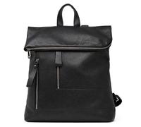 Kitise Pebbled Pu Leather Foldover Rommy Backpack Travel Bag In Black Black
