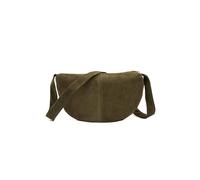 Kitise Premium Genuine Italian Suede Leather Crossbody Bag In Dark Green Dark Green
