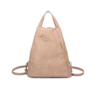 Kitise Pu Leather Convertible Crossbody Sling Backpack Bag In Beige Beige