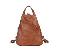 Kitise Pu Leather Convertible Crossbody Sling Backpack Bag In Brown Brown One Size