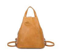 Kitise Pu Leather Convertible Crossbody Sling Backpack Bag In Yellow Yellow One Size