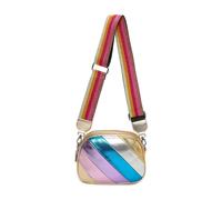 Kitise Rainbow Style Metallic Stripes Triple Compartments Crossbody Bag In Gold Gold One Size