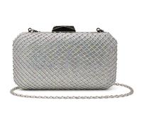 Kitise Rhinestone Glitter Evening Formal Clutch Bag In Silver Silver