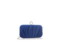 Kitise Ringstone Clasp Elegant Satin Pleated Evening Clutch Bag In Blue Blue One Size