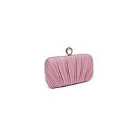 Kitise Ringstone Clasp Elegant Satin Pleated Evening Clutch Bag In Pink Pink