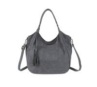 Kitise Roomy Faux Suede Tote Bag With Tassel & Detachable Strap In Grey Grey One Size