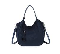 Kitise Roomy Faux Suede Tote Bag With Tassel & Detachable Strap In Navy Navy One Size