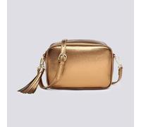 Kitise Shin Shiny Metallic Tassel Charm Camera Crossbody Bag In Copper Copper