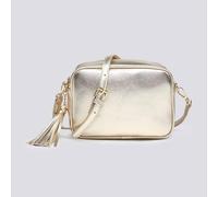 Kitise Shin Shiny Metallic Tassel Charm Camera Crossbody Bag In Gold Gold