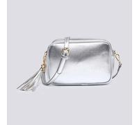 Kitise Shin Shiny Metallic Tassel Charm Camera Crossbody Bag In Silver Silver