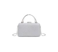 Kitise Shiny Evening Clutch Bag With Handle & Chain Strap In Silver Silver