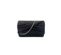 Kitise Shiny Pleated Glitter Clutch Evening Bag In Black Black