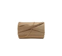 Kitise Shiny Pleated Glitter Clutch Evening Bag In Rose Gold Rose Gold
