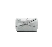 Kitise Shiny Pleated Glitter Clutch Evening Bag In Silver Silver