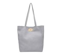 Kitise Slouch Roomy Pu Leather Tote Handbag In Grey Grey