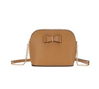 Kitise Small Bow Detail Zip Closure Crossbody Bag In Beige Beige