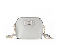 Kitise Small Bow Detail Zip Closure Crossbody Bag In Silver Silver