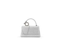 Kitise Small Curly Top Handle Shiny Clutch Evening Bag In Silver Silver