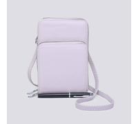 Kitise Small Double-Zipped Mobile Phone Bag With Adjustable Strap In Grey Grey One Size