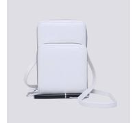 Kitise Small Double-Zipped Mobile Phone Bag With Adjustable Strap In White White