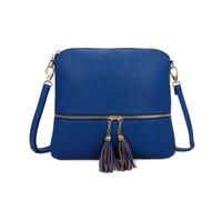 Kitise Small Flat Tassel Accent Front Pocket Crossbody Handbag In Royal Royal One Size