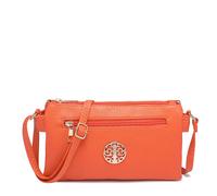 Kitise Small Front Zipper Slim Multi Compartments Crossbody Purse Bag In Orange Orange One Size