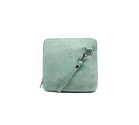 Kitise Small Genuine Italian Suede Leather Zip Around Crossbody Bag In Mint Mint One Size