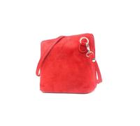 Kitise Small Genuine Italian Suede Leather Zip Around Crossbody Bag In Red Red