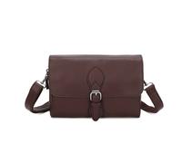 Kitise Small Satchel Double Compartments Crossbody Shoulder Bag In Dark Brown Dark Brown One Size