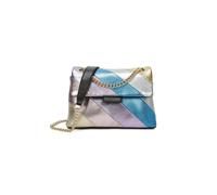 Kitise Small Shiny Rainbow Stripes Crossbody Bag With Chian Strap In Blue Blue