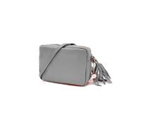 Kitise Small Slim Genuine Italian Leather Tassel Crossbody Bag In Light Grey Light Grey One Size