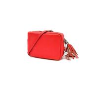 Kitise Small Slim Genuine Italian Leather Tassel Crossbody Bag In Red Red