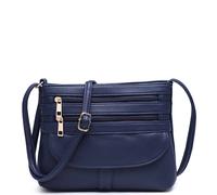 Kitise Small Slim Multilayer Zip Crossbody Messenger Bag In Dark Blue Dark Blue