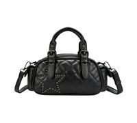 Kitise Small Trendy Studded Star Quilted Crossbody Shoulder Bag In Black Black