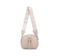 Kitise Small Tri-Compartments Modern Compact Crossbody Bag With Detachable Canvas Strap In Beige Beige One Size