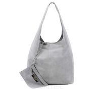 Kitise Spacious Slouch Genuine Italian Suede Tote Handbag In Light Grey Light Grey