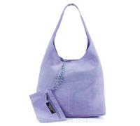 Kitise Spacious Slouch Genuine Italian Suede Tote Handbag In Lilac Lilac