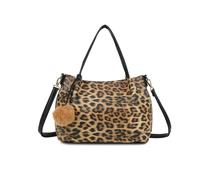 Kitise Spacious Slouchy Leopard Print Tote Shoulder Handbag - Apricot