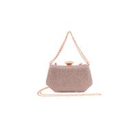 Kitise Sparkling Evening Clutch Bag with Chain Strap and Jewel Clasp - Rose Gold