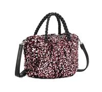 Kitise Sparkling Sequins Braided Handle Shoulder Bag In Pink Pink